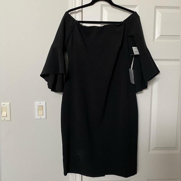 Nordstrom Chelsea28 Off the shoulder Black Dress. Sz14. NWT - Picture 6 of 13